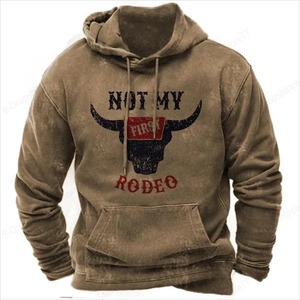 Sudadera con Capucha Erni Sports Cowboy Yellowstone, Bordada con Estampado 3D, para Hombre y Mujer, Diseño Impermeable con Cierre de Cremallera, Forro Polar Transpirable - Product Image 4