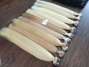 Extensiones frontales de encaje de trama de piel rubia de cabello humano vietnamita hueso recto Remy virgen pelucas de donante único precio al por mayor fábrica - Product Image 4