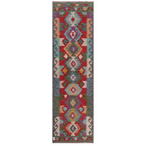 Alfombra Kilim de Maimana, Afganistán, 287 x 85 cm - Product Image 1