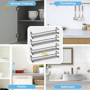 4 Tier gia vị lưu trữ Organizer <span class=keywords><strong>Rack</strong></span> và <span class=keywords><strong>shef</strong></span> màu đen sơn tĩnh điện trang trí Countertop nhà bếp gia vị Kệ từ Ấn Độ - Product Image 6