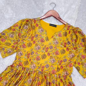 Vestido Maxi acampanado con estampado bohemio Vintage para mujer, mangas abullonadas largas a la moda, Floral de verano para viajes, ropa de calle - Product Image 5