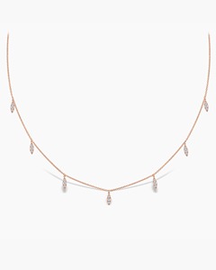 Collar con Diamantes Colgantes en Forma de Hoja, 0.48 Ct, Diamante Natural Color G-H, Claridad VS, Oro Sólido de 14K, Pieza de Joyería Natural Hecha a Mano - Product Image 2