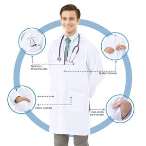 Bata de laboratorio de exfoliación médica de último diseño hecha por profesionales, bata de laboratorio médica ligera recién llegada - Product Image 3