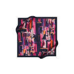 Pañuelo cuadrado de poliéster azul marino con estampado abstracto - Product Image 3