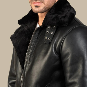 Dernière conception de veste mi-longue pour hommes manteau imperméable en cuir de vache épais brillant avec nouvelle fourrure chaude et élégante - Product Image 5