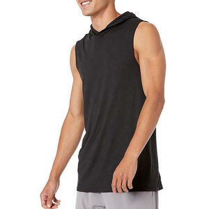 New Arrival Embroidered <b>Men's</b> <b>Hoodie</b> 100% Cotton Fleece Oversized Pullover <b>Sleeveless</b> Plus Size Gym Fitness - Product Image 2