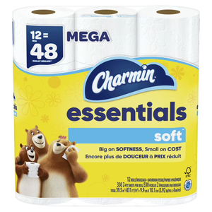 Charmin.. Essentials Soft Toilet Paper 12 Mega Rolls, 330 <b>Sheets</b> Per Roll - Product Image 3