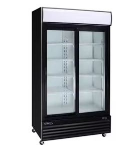 Réfrigérateur commercial à double porte vitrée coulissante de qualité supérieure, neuf, avec éclairage LED, prêt à être expédié - Product Image 1