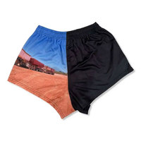 Shorts de football australiens personnalisés, style streetwear hip-hop, poches zippées, respirants, imperméables, séchage rapide, 100% polyester, élastiques