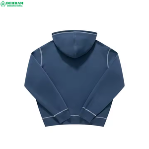 Alta calidad 100% algodón polar cremallera Sudadera con capucha transpirable cómodo contrato costura bordado cremallera sudaderas con capucha y sudaderas - Product Image 2