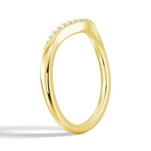 18K Gold Wedding Band with Round Cut Moissanite Diamond Elegant 18K Gold <b>Ring</b> - Product Image 2