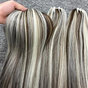 Extensiones de Cabello Humano 100% Natural, Color Piano Liso, Cabello Vietnamita Virgen de un Solo Donante, Cabello en Trama - Product Image 1