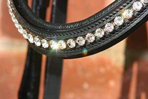 Horse Curve Crystal Bling Red/White/Blue GB Comfort Padded PATENT Brida - Product Image 5