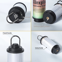 Lampu Camping LED USB-C Isi Ulang Grosir, Bahan ABS+PC, Tahan Air IPX5, Lubang Berulir 1/4" untuk Hiking, Memancing, Berkemah