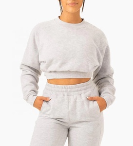 Sweat-shirt à capuche uni personnalisé en coton et polyester à boutons-pression épais et coupe carrée Sweat-shirt streetwear pour femme - Product Image 1