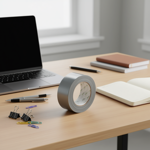 SuperDuct ST201 Silver-<b>Grey</b> Fabric <b>Tape</b> 50 m Length 48 mm Width SUPERTAPE Roll for Office Use - Product Image 3