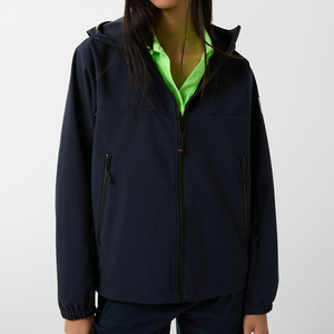 Veste Leska Softshell pour femmes bleu foncé de qualité supérieure personnalisée Prix d'usine Manches complètes et vestes d'extérieur coupe-vent pour femmes - Product Image 1