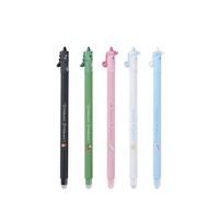 Vente en gros de stylos en plastique pour écoliers 0.5mm et 0.7mm enfants avec logo personnalisé animaux girafes dinosaures encre gel stylo effaçable mignon