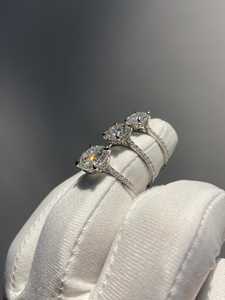 Art Deco corte redondo Original Moissanite diamante Halo anillo 925 plata esterlina boda compromiso regalo único para ella - Product Image 3