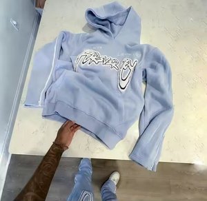 ชุดวอร์มมีฮู้ดและกางเกงวอร์มสำหรับผู้ชายชุดวอร์มแบบมีหมวกออกแบบโลโก้ได้ตามต้องการ - Product Image 6