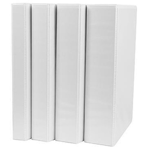 Soennecken France Model 70001-9199108977 Extra Wide 37mm DIN A4 Presentation <b>Ring</b> Binder 4 <b>Rings</b> D-Mechanism Polypropylene White - Product Image 1