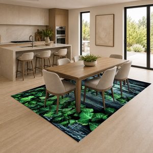 Tapis de salon en chenille antidérapant, imprimé numériquement, motif géométrique contemporain vert sauge, lavable en machine, vente en gros RUGS DEPOT LXDP-0796 - Product Image 4