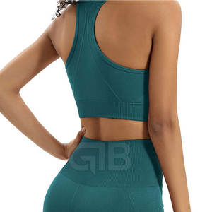 Nuevo estilo de mujer Casual entrenamiento gimnasio Fitness ropa transpirable patrón sólido conjunto de Yoga de gran tamaño con cierre de cintura elástica - Product Image 6