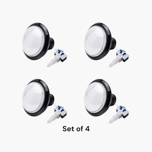 Ensemble de 4 boutons poussoirs d'arcade convexes avec éclairage LED (12V), construction en plastique et métal, options multicolores et micro-interrupteur - Product Image 6