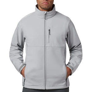 Vestes Softshell à fermeture éclair tendance OEMODM Logo personnalisé Vestes de sport pour hommes Coupe-vent Imperméable Veste Softshell d'extérieur - Product Image 1