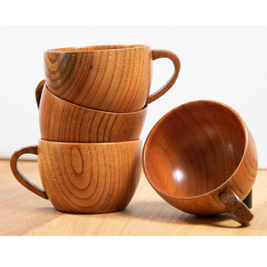Top vente nouveauté tasses en bois pour les amateurs de thé et de café Unique fêtes de mariage cadeaux décoration taille personnalisée bois poli - Product Image 6