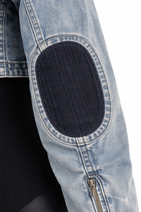 Women's 2025 Spring Summer Autumn New Women Cropped Denim Jacket Zip Up Patchwork Short <b>Jean</b> Jacket - Product Image 5