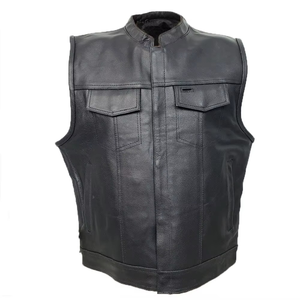 Gilet de motard en cuir personnalisé de haute qualité 100% authentique pour hommes, veste de moto pour l'hiver, vêtements d'extérieur en toile pour la chasse - Product Image 2