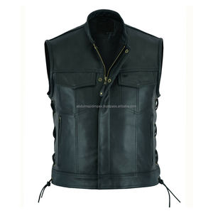 2021 nouveau chaud hommes mince en cuir gilet veste haute qualité tissu décontracté motard Hip Hop Style avec Logo personnalisé col montant hiver - Product Image 1