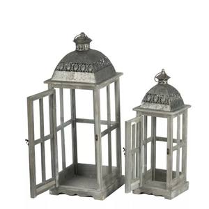 Aluminium and Metal Lanterns with <b>Glass</b> Window <b>Pane</b> Design and Metal Lanterns with <b>Glass</b> Window <b>Pane</b> Design Gray Home - Product Image 3