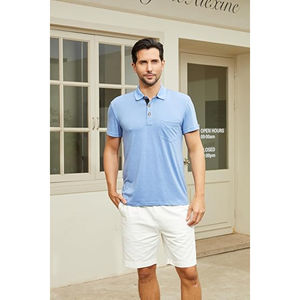 เสื้อโปโลผู้ชายแบบมืออาชีพผ้าคอตตอนเนื้อนุ่มมีช่องใส่แบรนด์สำหรับทีมและใช้ในองค์กร - Product Image 1