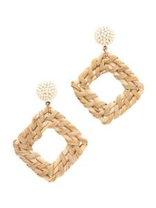 Pendientes de cuentas de semillas de ratán redondos hechos a mano, colección de moda de la India, joyería de madera con perlas y diamantes para mujeres y niñas - Product Image 5