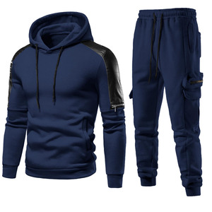 Survêtements pour hommes en coton et polyester Survêtements personnalisés Marque privée Ensembles de jogging vierge Pantalon de survêtement et sweat à capuche pour hommes Ensemble 2 pièces unisexe - Product Image 3