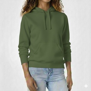 Sweat-shirts et sweats à capuche en molleton 100% coton pour femmes, poids lourd, respirants et confortables, style streetwear avec logo frontal - Product Image 6