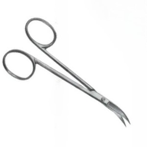 Tijera quirúrgica delicada de calidad superior curvada lateralmente 11cm instrumentos quirúrgicos manuales de acero inoxidable personalizados - Product Image 4