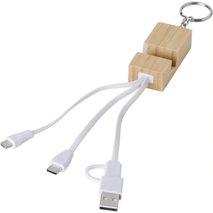 Portachiavi in Bambù Sutton, Cavi di Ricarica Ecologici per Gadget - Product Image 3