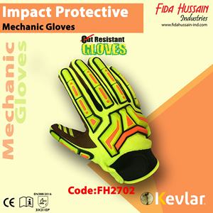 Gants de mécanicien personnalisés de protection contre les chocs pour un usage quotidien 2024 Gants de mécanicien de champ pétrolier et gazier Gants en cuir du Pakistan - Product Image 2