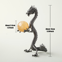 Support de sphère artisanal en gros, support drôle en forme de dragon volant, compatible avec sphères de 5-6 cm pour la décoration de bureau