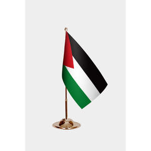 Drapeau de bureau Palestine imprimé numériquement, style fanion, avec mât en aluminium et bannières en tissu, plastique, polyester, soie, pour voiture/plage - Product Image 2
