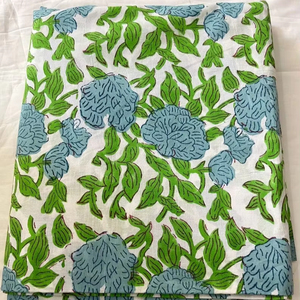 ผ้าคอตตอนออร์แกนิกสำหรับการตัดเย็บเสื้อผ้าชุดวิ่งทรงหลวมพิมพ์ลายดอกไม้สไตล์อินเดียฤดูร้อนทำด้วยมือ - Product Image 1