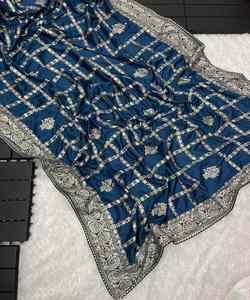 ผ้าส่าหรีดีไซเนอร์สำหรับผู้หญิงที่มีงานบานาราสิหนักและงานแต่งงานสุดพิเศษมองหาสำหรับงานแต่งพิเศษ - Product Image 2