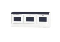 Banc de rangement à chaussures moderne en panneaux de bois avec coussin souple 3311, pour entrée, salon, usage domestique, vente en gros