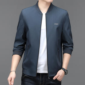 แจ็กเก็ตลำลองคอตั้งแบบบางสำหรับผู้ชาย2024ออกแบบโลโก้ได้ตามต้องการสำหรับฤดูใบไม้ผลิและฤดูใบไม้ร่วง - Product Image 5