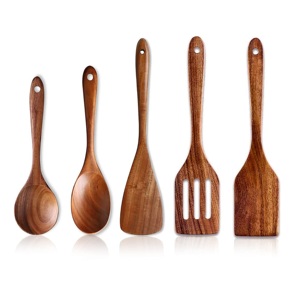 Premium Houten Keukengereedschap Set Handgemaakt Lepelproduct Prototypes Een Plek Op Kleur Gemaakt In India