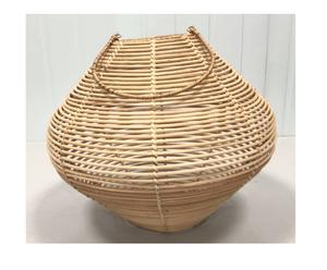 Lustres uniques en rotin tissé naturel/éclairage en bambou durable fabriqué à la main pour la décoration de la maison élégante cadeau en osier nouvel an - Product Image 1