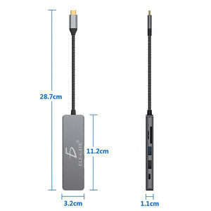 Hub Adattatore 6-in-1 in Lega di Alluminio con USB 3.0 Tipo-C, Trasferimento Dati ad Alta Velocità 5Gbps, HDMI 4K 60Hz, Ethernet e Interfaccia SD - Product Image 4